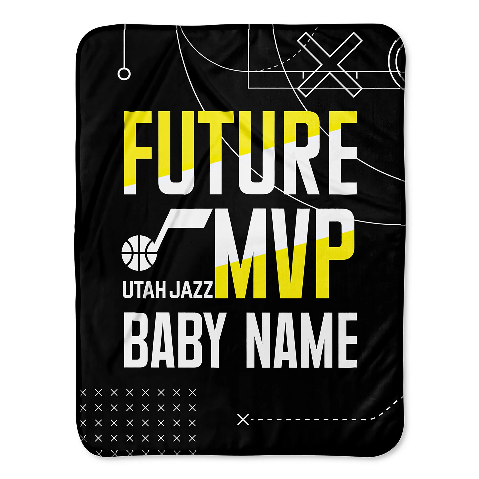 Personalized Utah Jazz MVP Baby Pixel Fleece Blanket