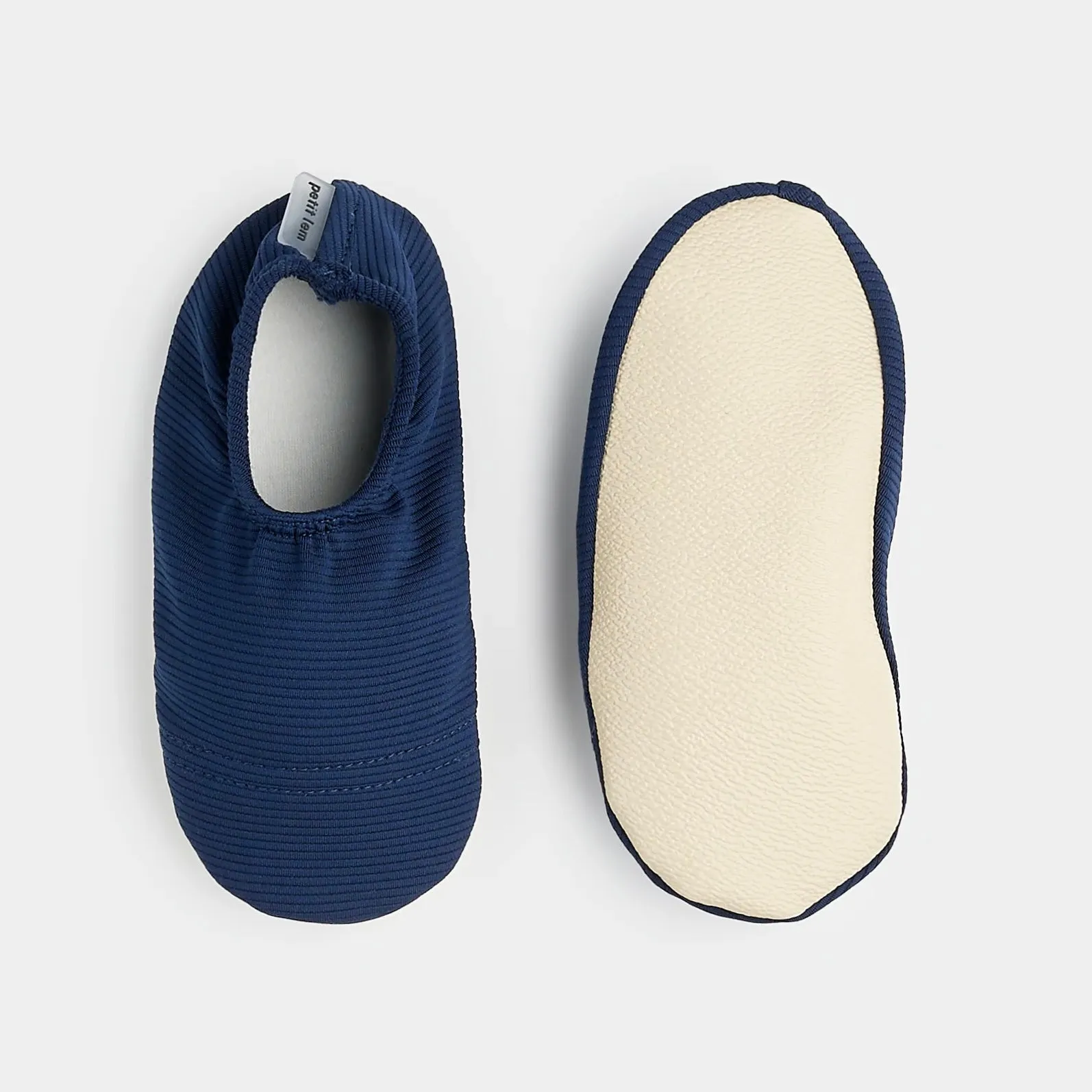 Petit Lem Ribbed Navy Swim Slippers