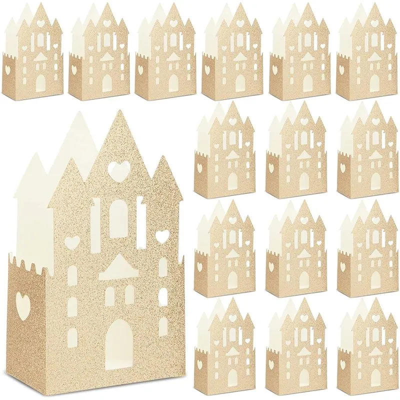 Princess Party Supplies, Gold Favor Boxes (16 Pack)