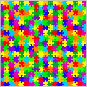 Printed Adhesive Vinyl PUZZLE PIECE Pattern 12 x 12 inch sheet