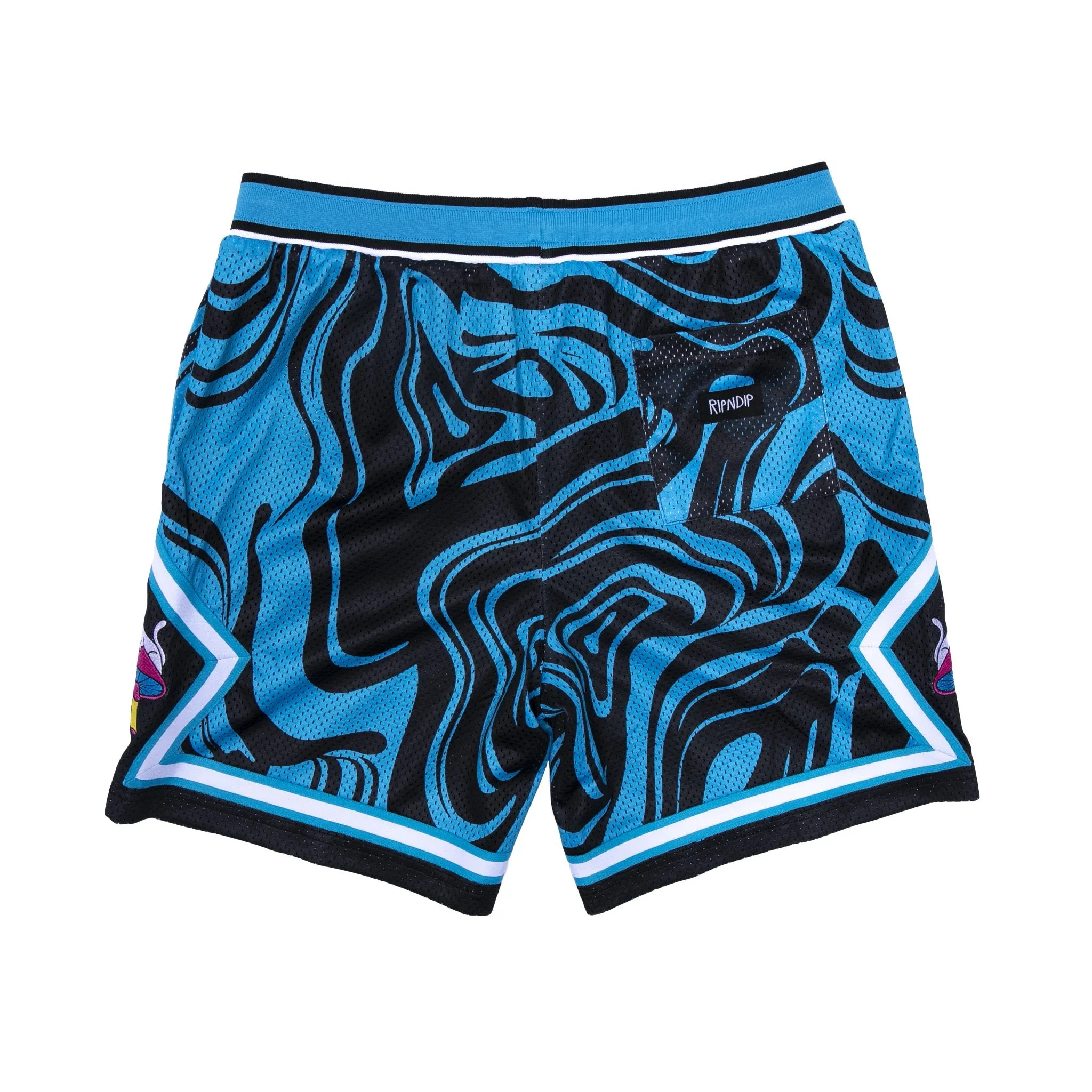 Psychedelic Basketball Shorts (Black / Blue)