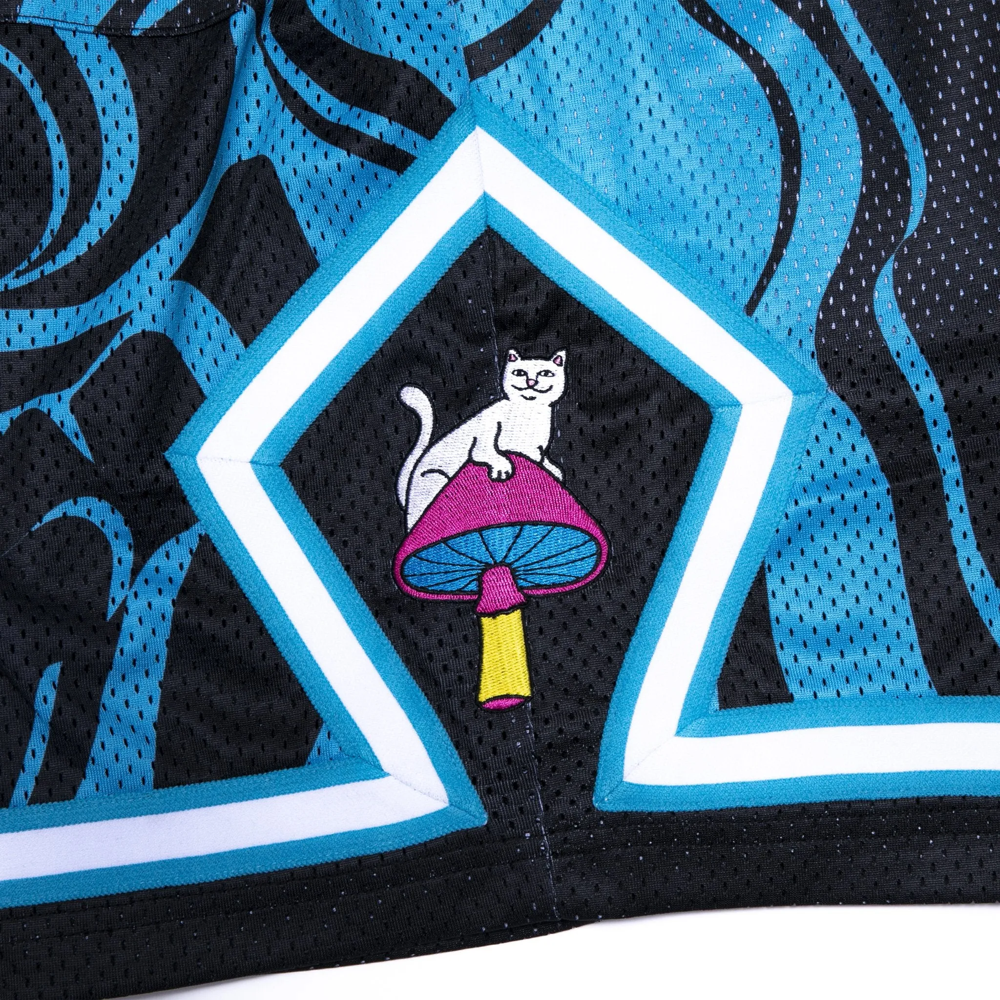 Psychedelic Basketball Shorts (Black / Blue)