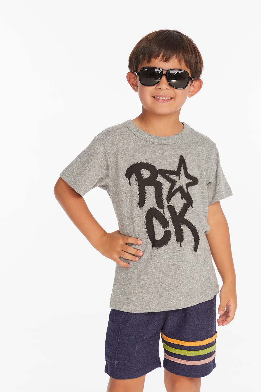 Rock Star Boys Crew Neck Short Sleeve Tee