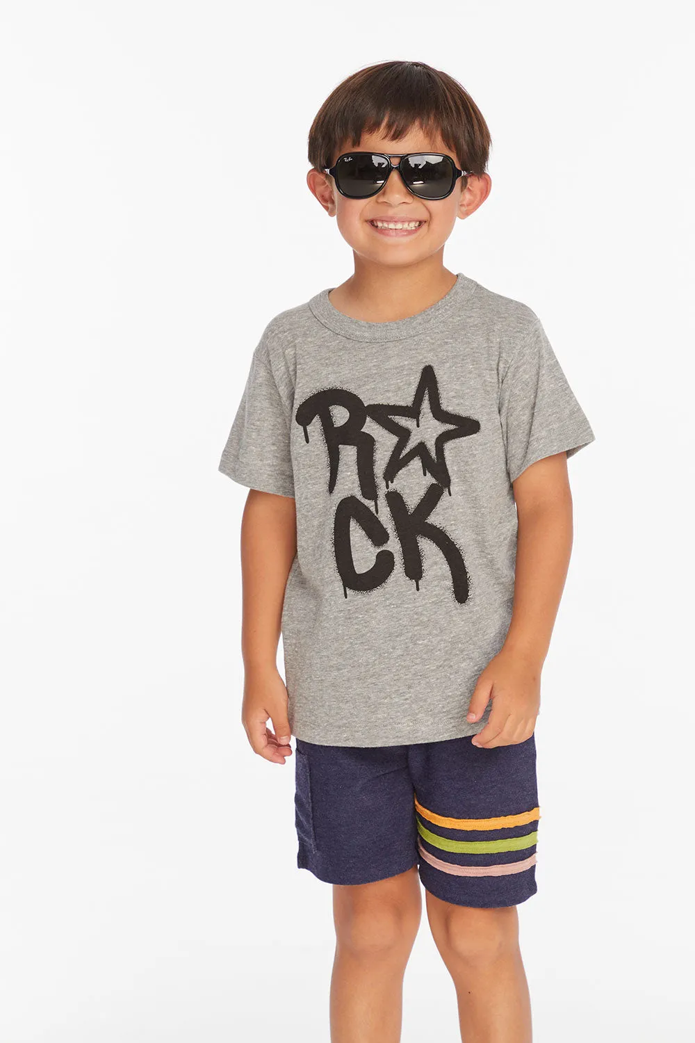 Rock Star Boys Crew Neck Short Sleeve Tee