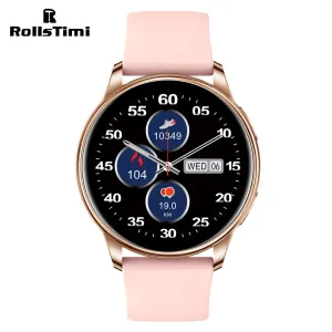 RollsTimi RT33 Fashion Women's Smartwatch Sports Luxury Fitness Tracker Heart Rate Blood Pressure Smart Watches for Men, Bluetooth Calls