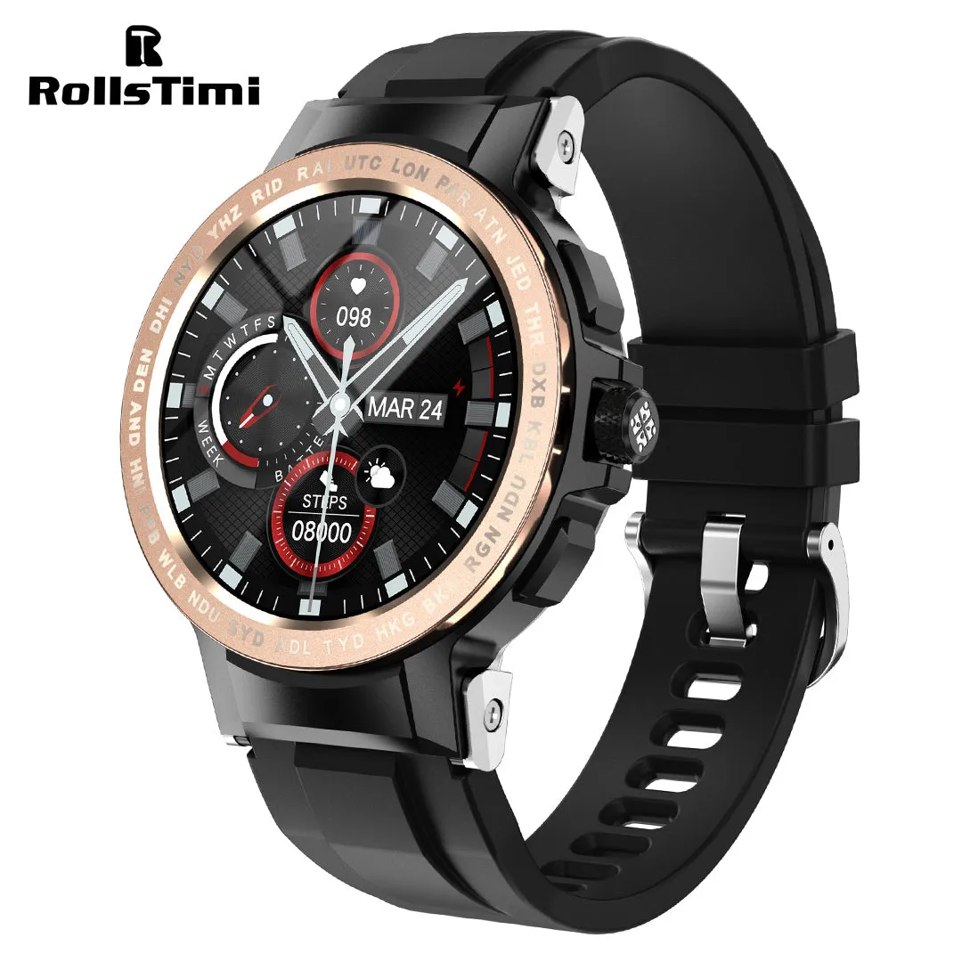 RollsTimi RTE19 Fashion Men's Smartwatches Silicone Waterproof Sports Fitness Tracker Smart Watch for Women Men, Bluetooth Call, Heart Rate Blood Pressure Monitoring