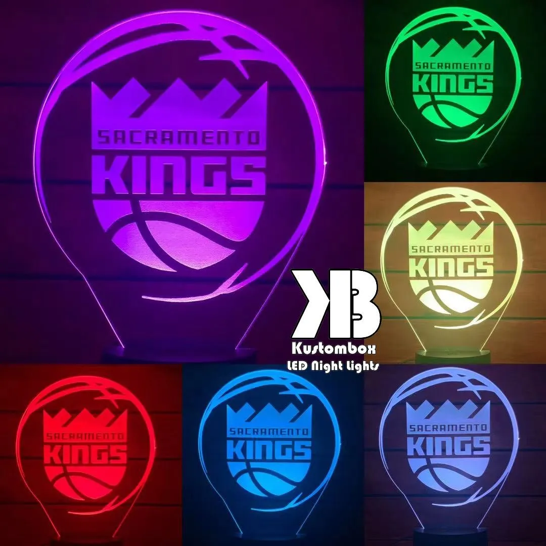 SACRAMENTO KINGS Basketball Team 3D LED Night Light Lamp