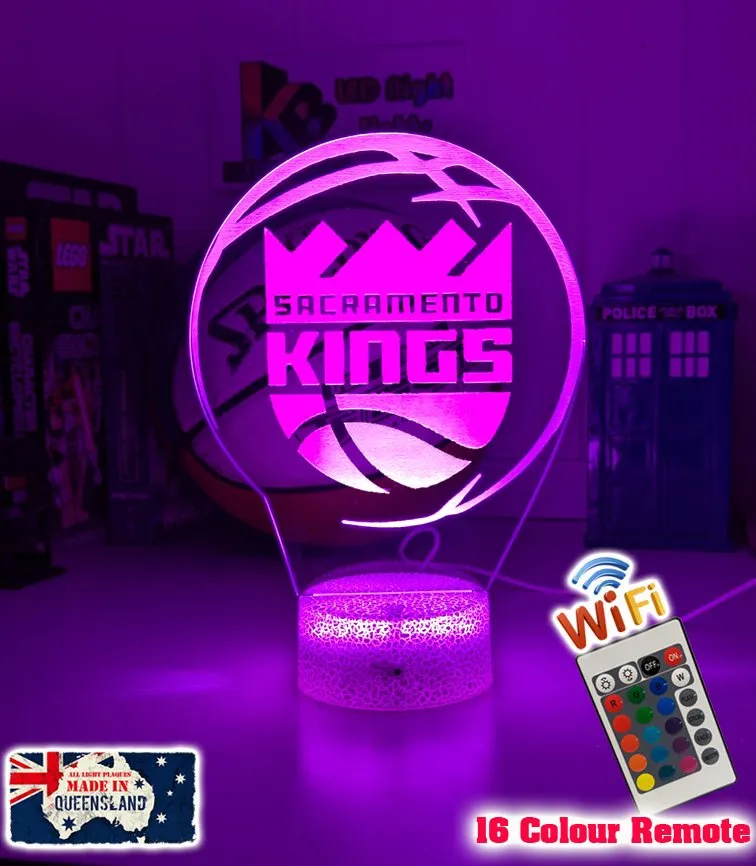 SACRAMENTO KINGS Basketball Team 3D LED Night Light Lamp