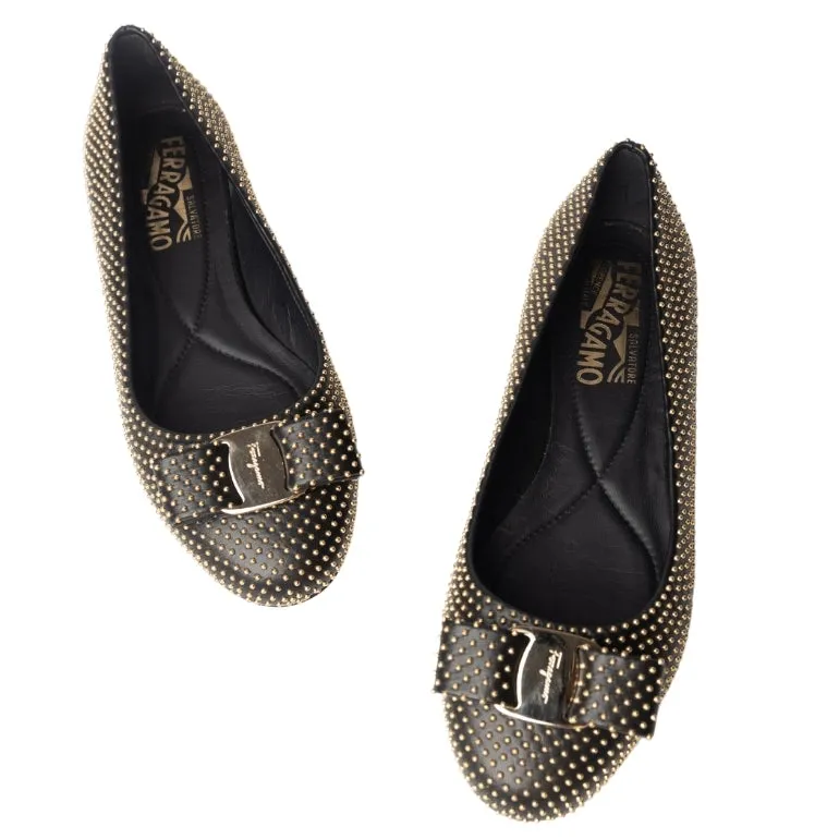 Salvatore Ferragamo Varina Studded Ballet Flats