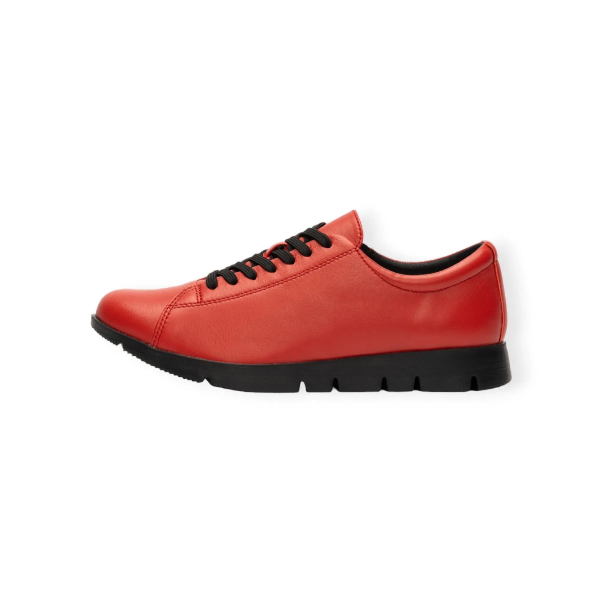 Sheepskin basic design lace-up sneakers with zipper  #FJ081