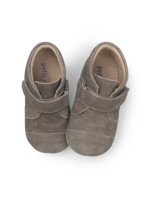 Shoe with Velcro - Taupe suede