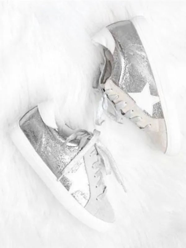 Silver Metallic Star Sneaker