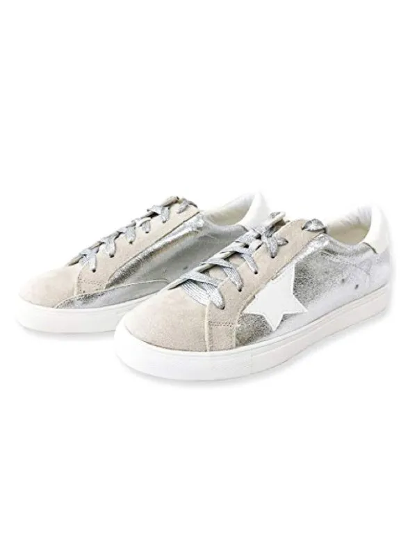 Silver Metallic Star Sneaker