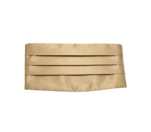 Simpowe Men's Solid Multi-Color Silk Cumberbund - Champagne