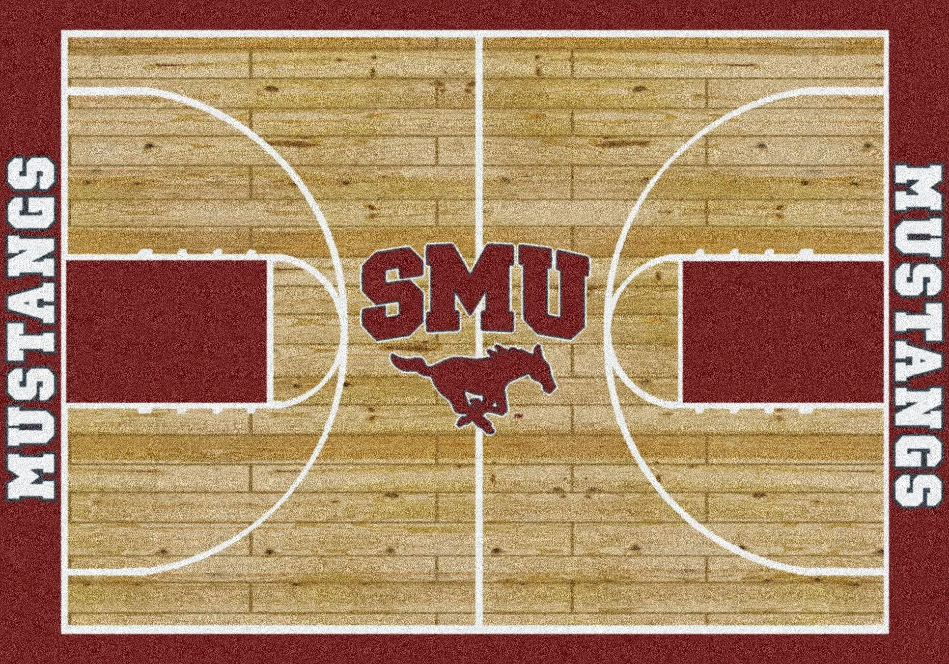 SMU Mustangs Milliken Basketball Home Court Novelty Area Rug