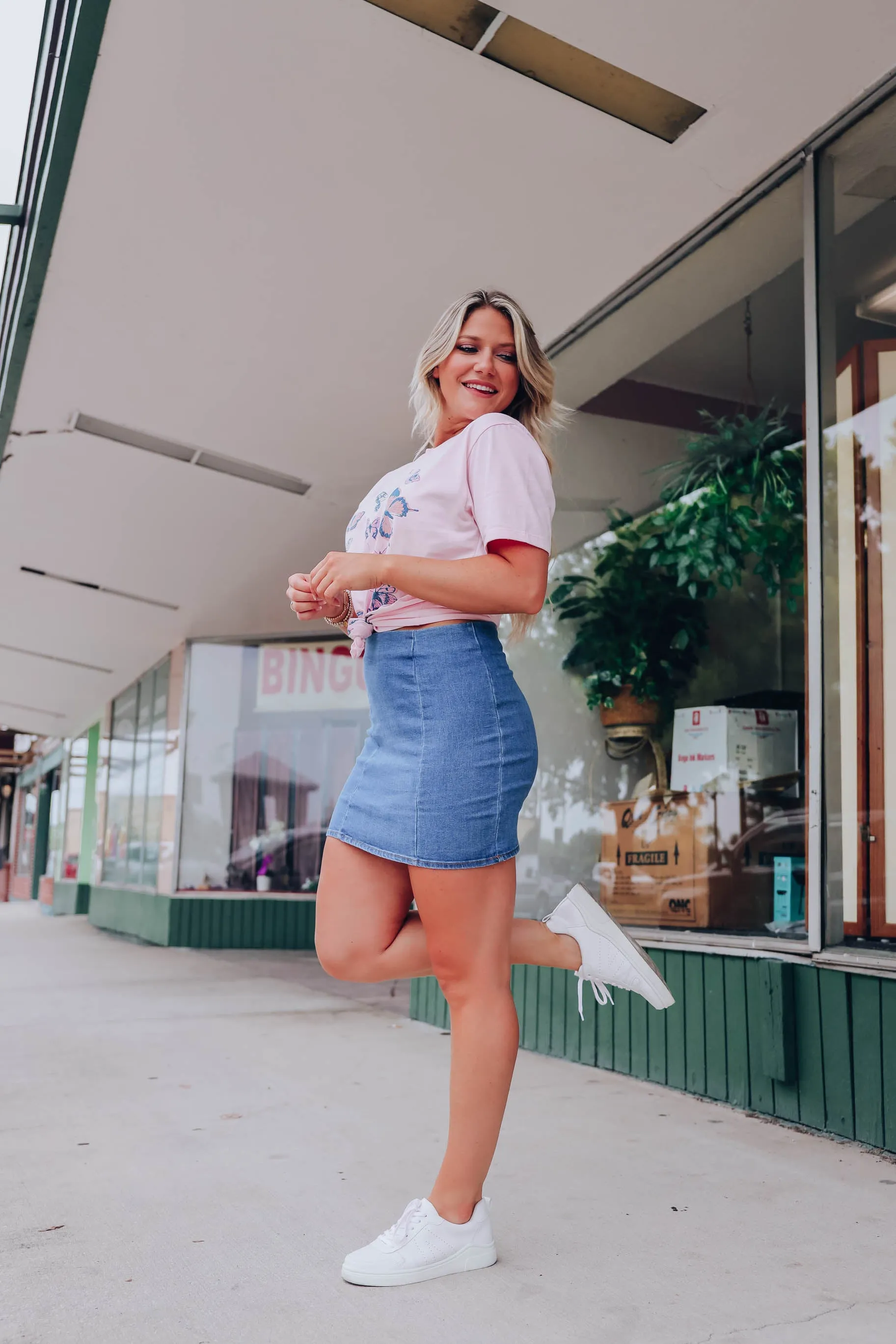 Social Denim Mini Skirt