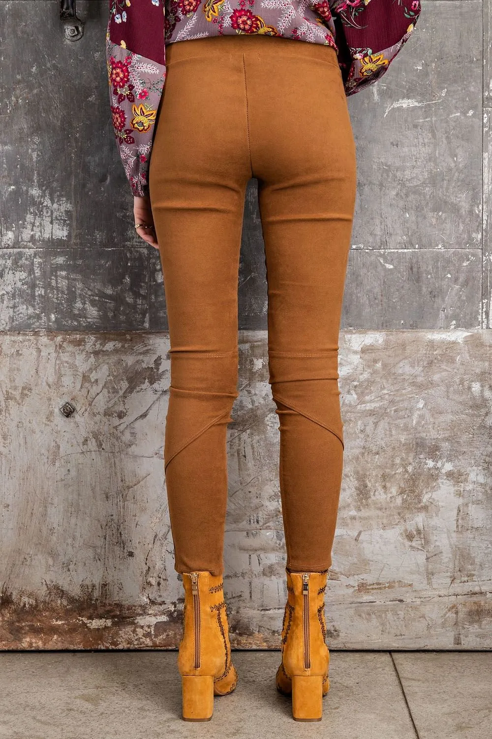 Soft Suede High Waist Moto Leggings by Easel Clothing