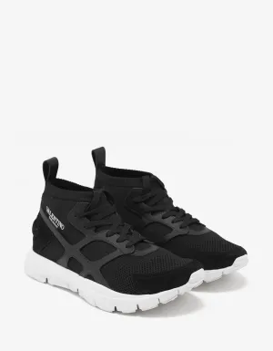 Sound High Black Leather & Mesh Trainers