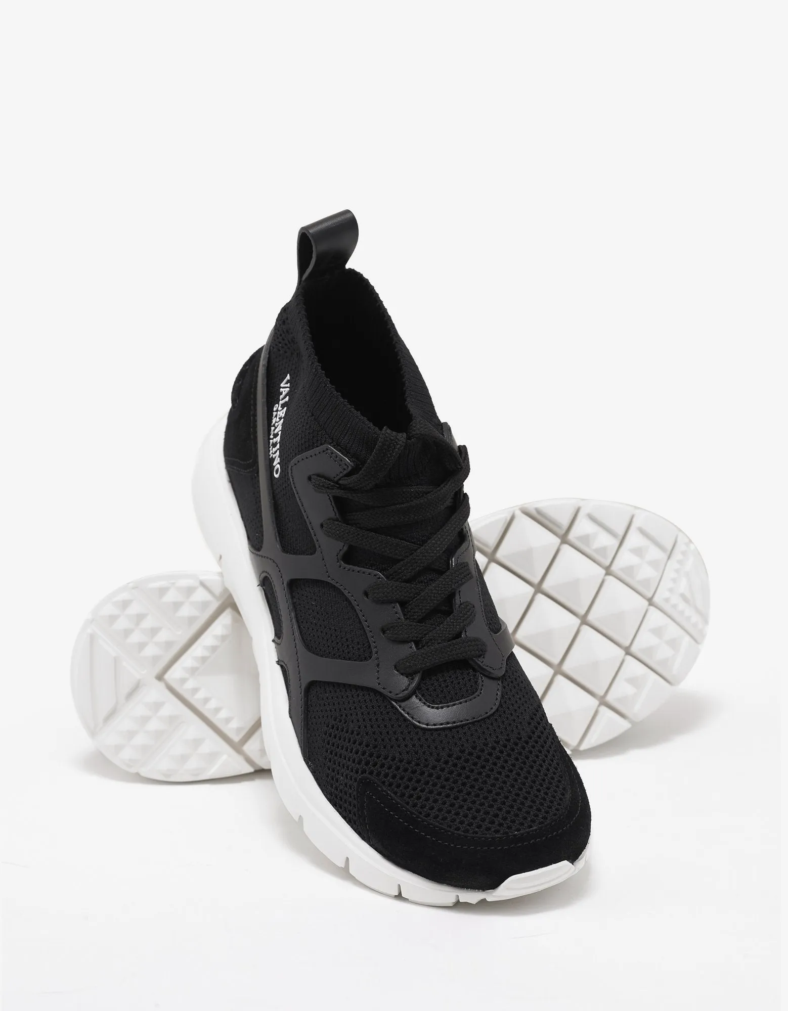 Sound High Black Leather & Mesh Trainers