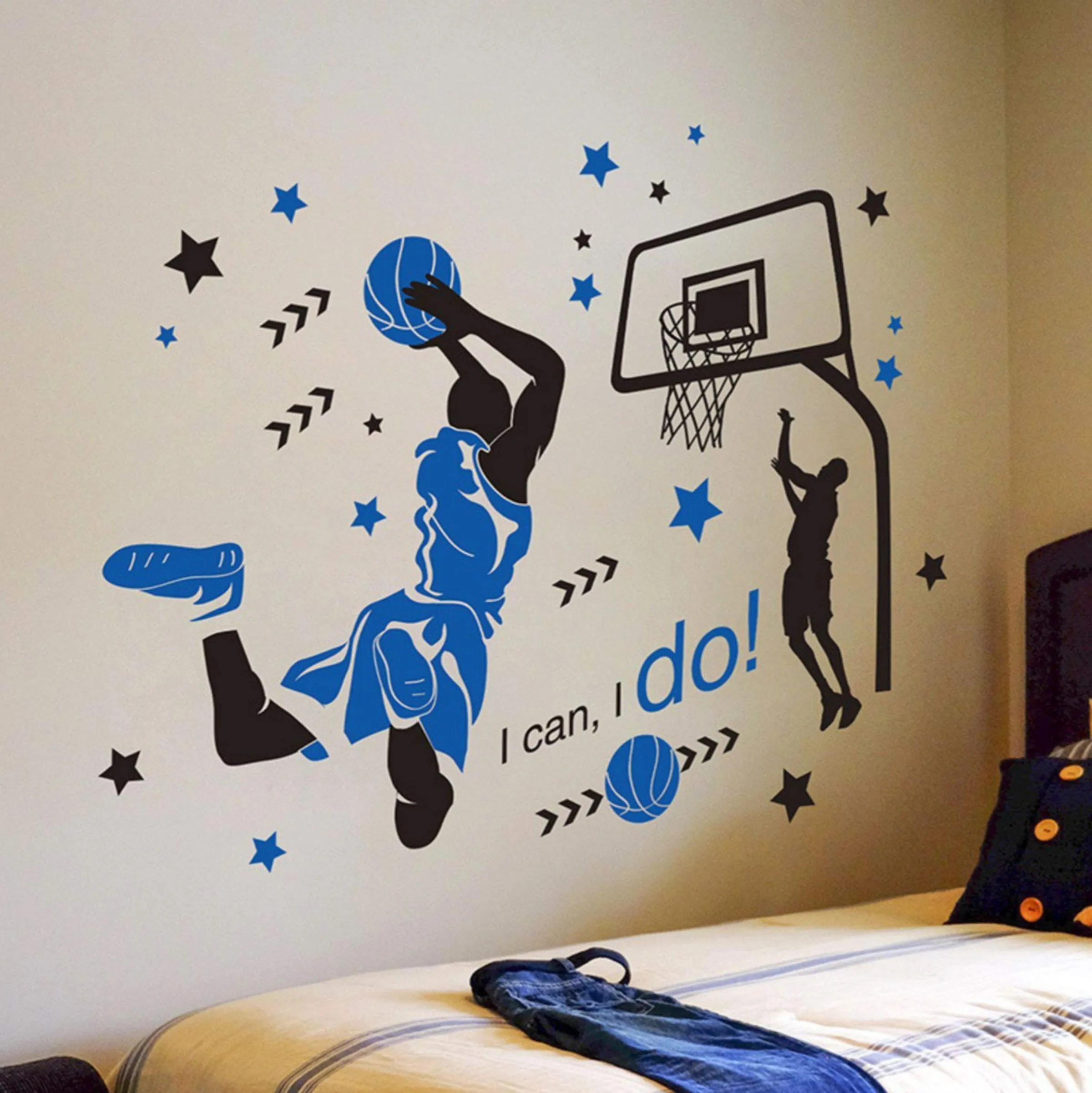 Sticker Hub Basketball Player Star Athlete Sports Decorative Wall Sticker (121 cm x 139 cm) BS753