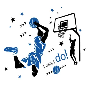 Sticker Hub Basketball Player Star Athlete Sports Decorative Wall Sticker (121 cm x 139 cm) BS753