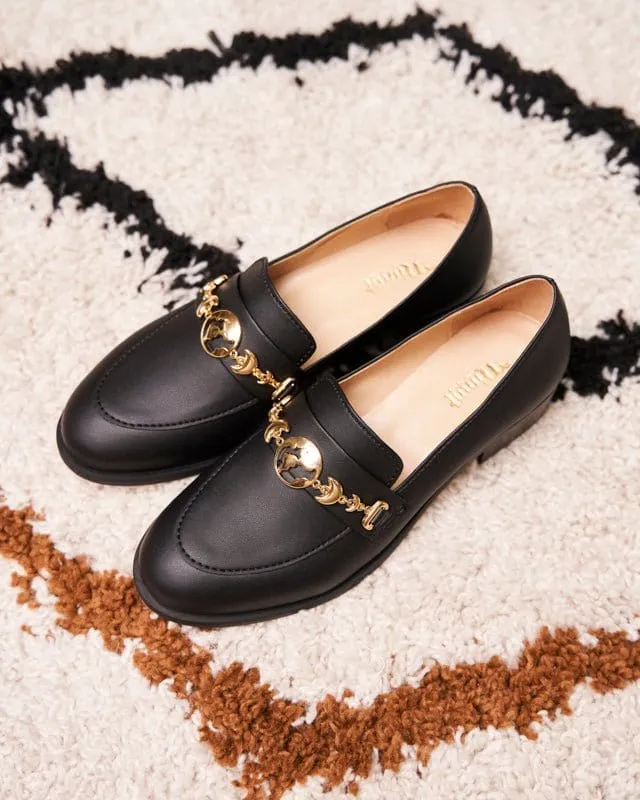 Symbol Vegan Leather Loafers | Black