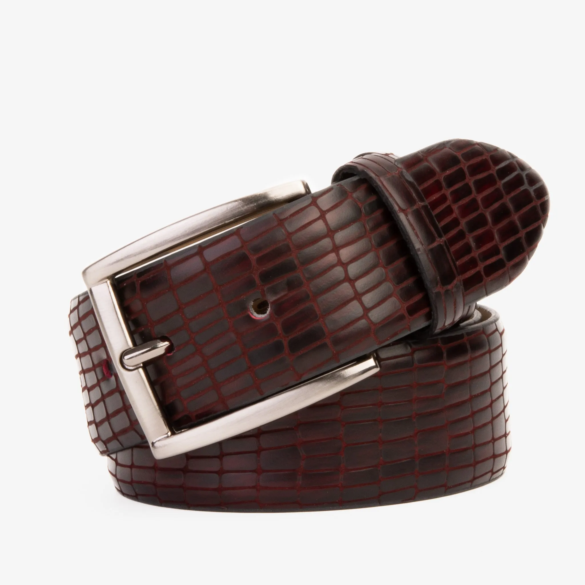 The Empire Burgundy Leather Belt