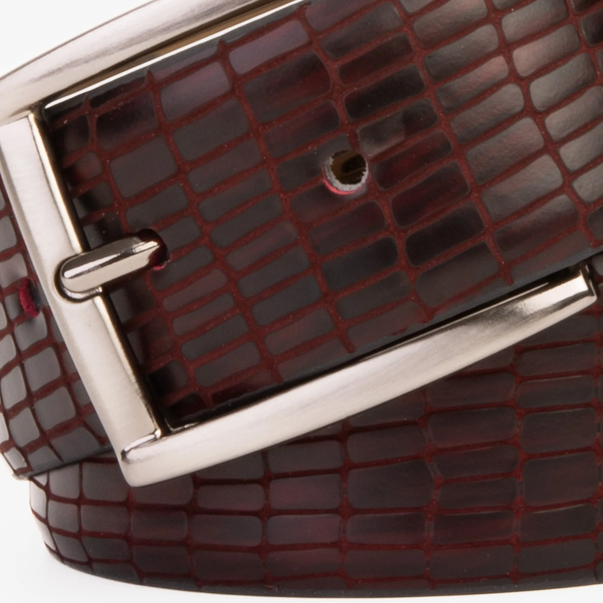 The Empire Burgundy Leather Belt