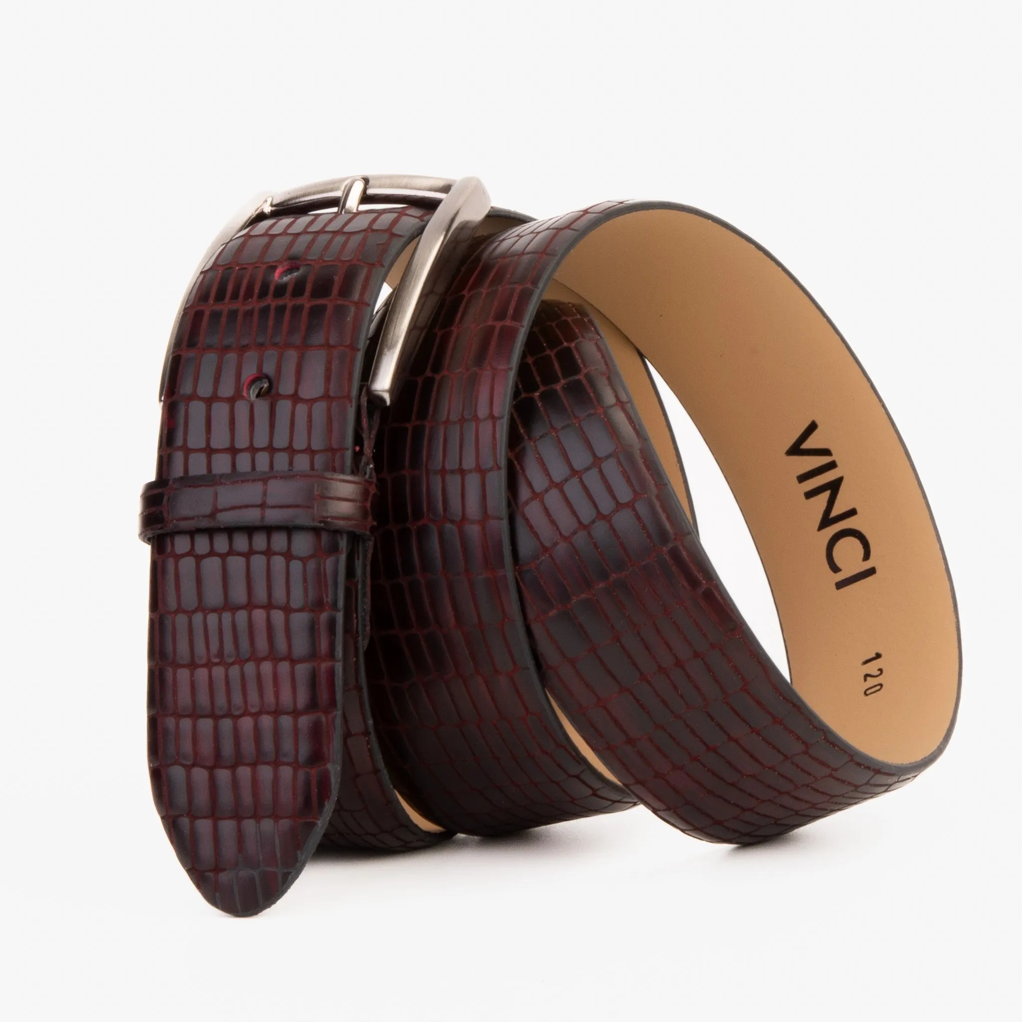 The Empire Burgundy Leather Belt