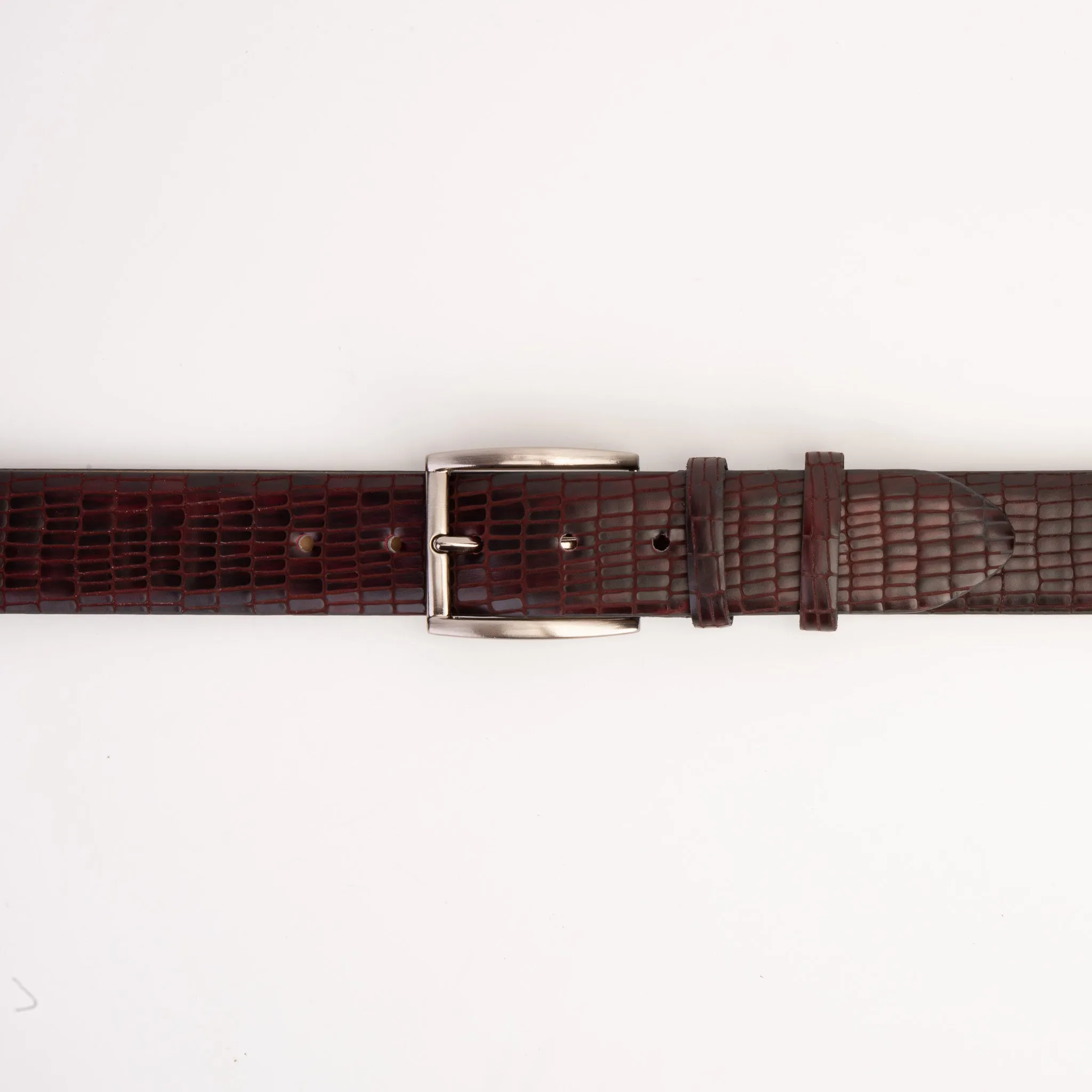 The Empire Burgundy Leather Belt