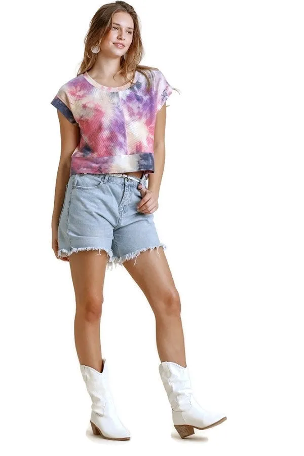 Tie Dye Ribbed Crop Top