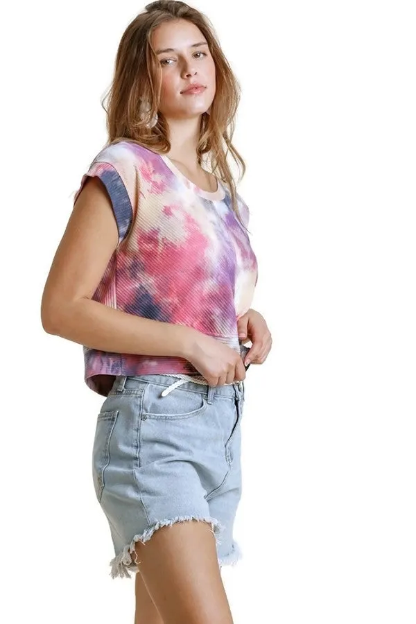 Tie Dye Ribbed Crop Top