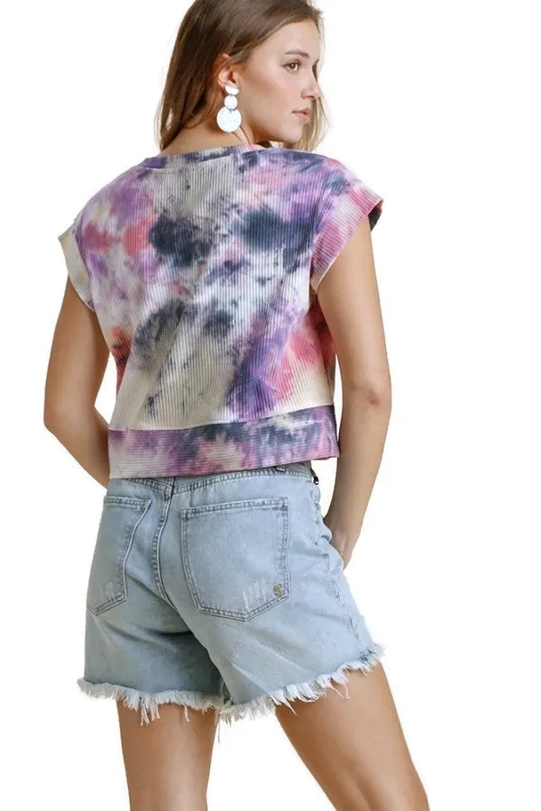 Tie Dye Ribbed Crop Top