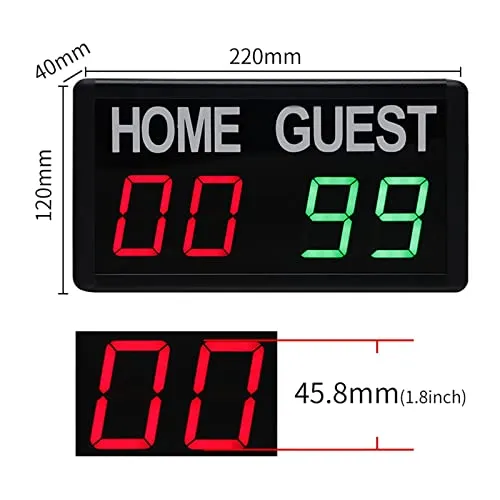 TOG Portable LED Scoreboard Clock Electronic Score Board Score Keeper Sport'|Home & Kitchen| Home Decor| Figurines'