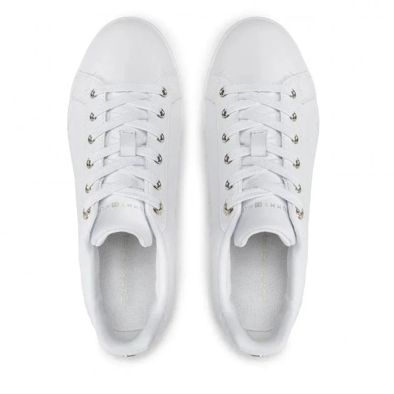 Tommy Hilfiger Embossed Monogram Sneakers - WHTGLD