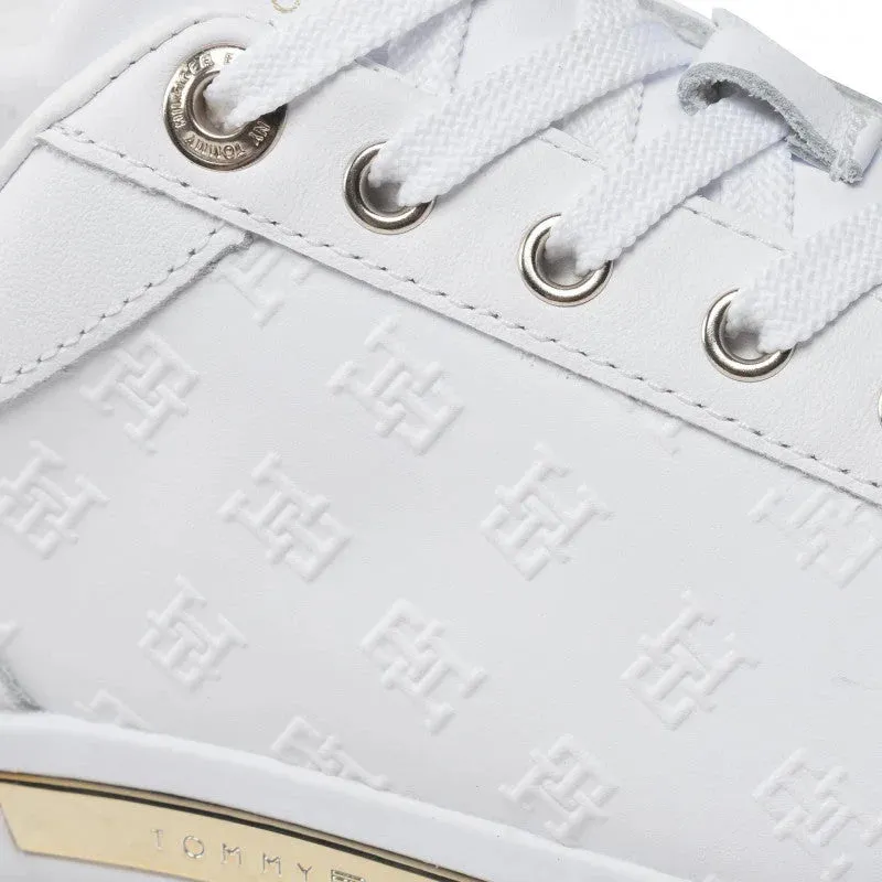 Tommy Hilfiger Embossed Monogram Sneakers - WHTGLD