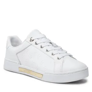 Tommy Hilfiger Embossed Monogram Sneakers - WHTGLD