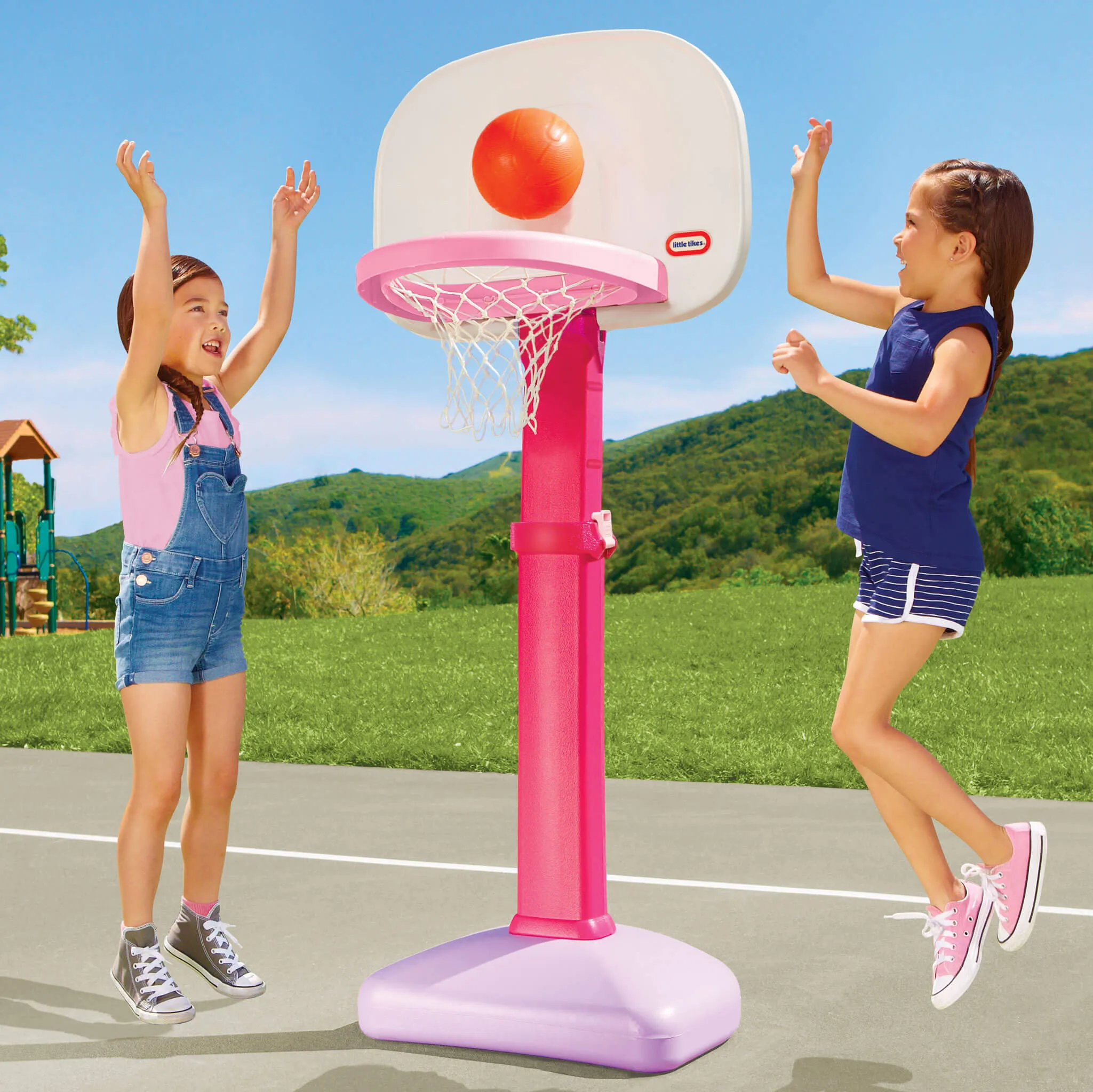 TotSports™ Easy Score Pink Basketball Set with 3 Basketballs