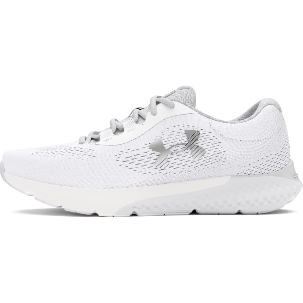 Under Armour Women's Charged Rogue 4, (100) White/Halo Gray/Metallic Silver, 8, US