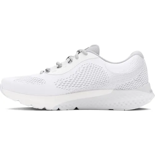 Under Armour Women's Charged Rogue 4, (100) White/Halo Gray/Metallic Silver, 8, US