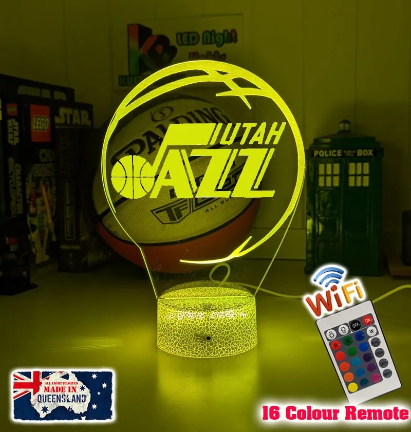 UTAH JAZZ BASKETBALL Team 3D LED Night Light Lamp