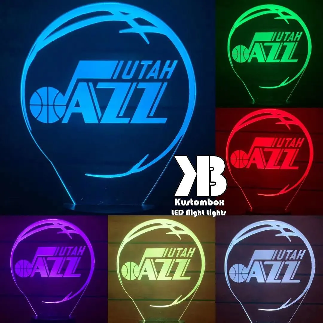 UTAH JAZZ BASKETBALL Team 3D LED Night Light Lamp