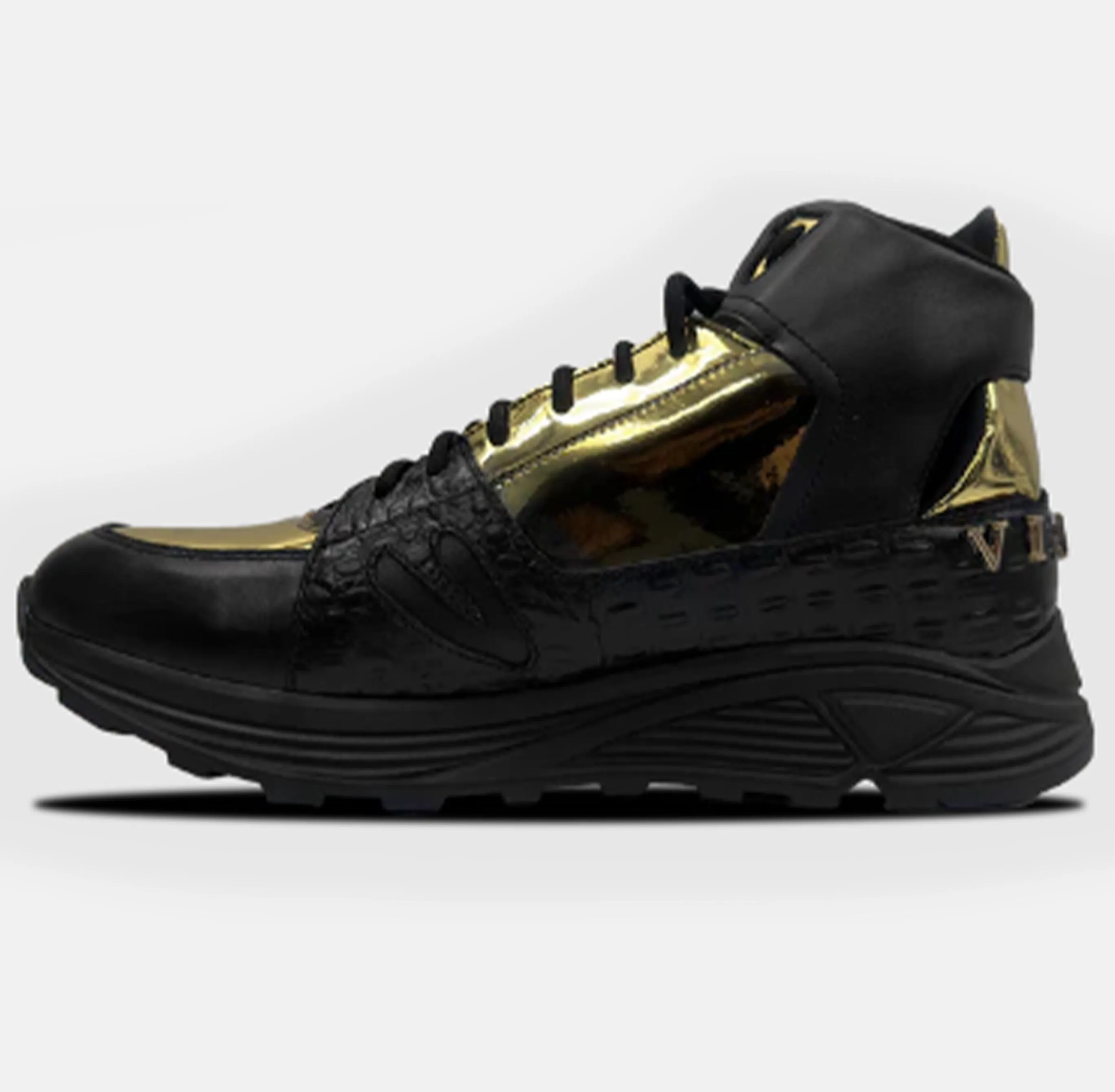 Vialli Matteo Black Gold Mid Sneaker