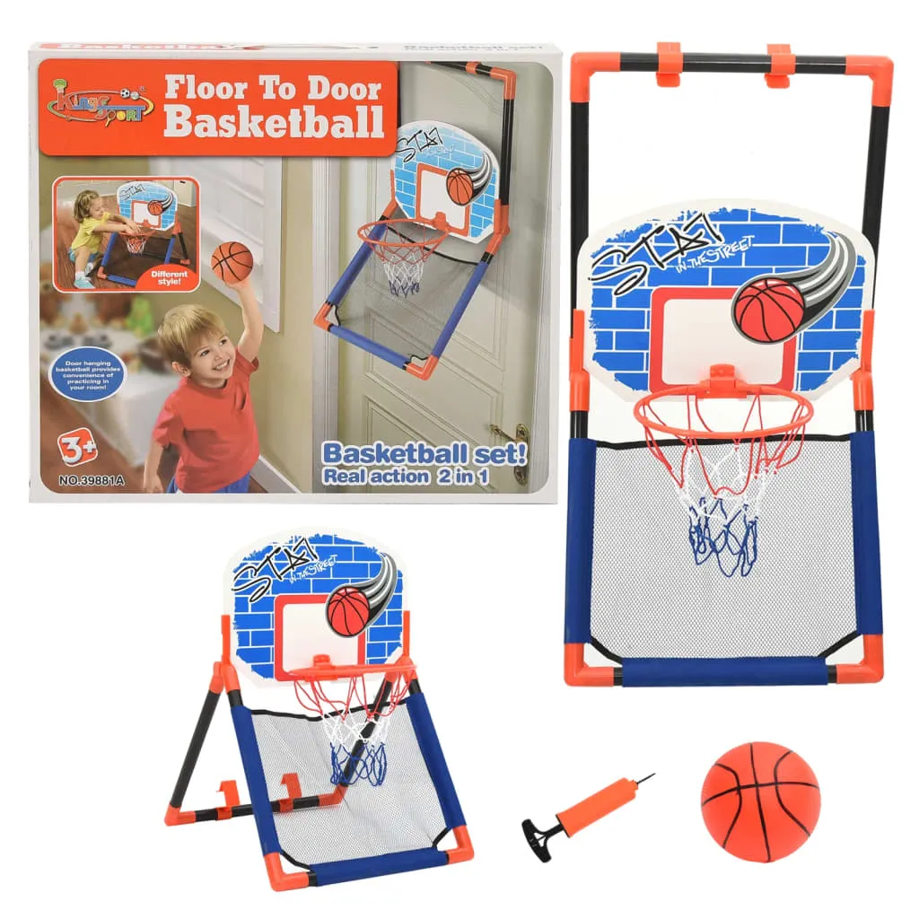 vidaXL Children Basketball Set - Multifunctional Floor and Wall