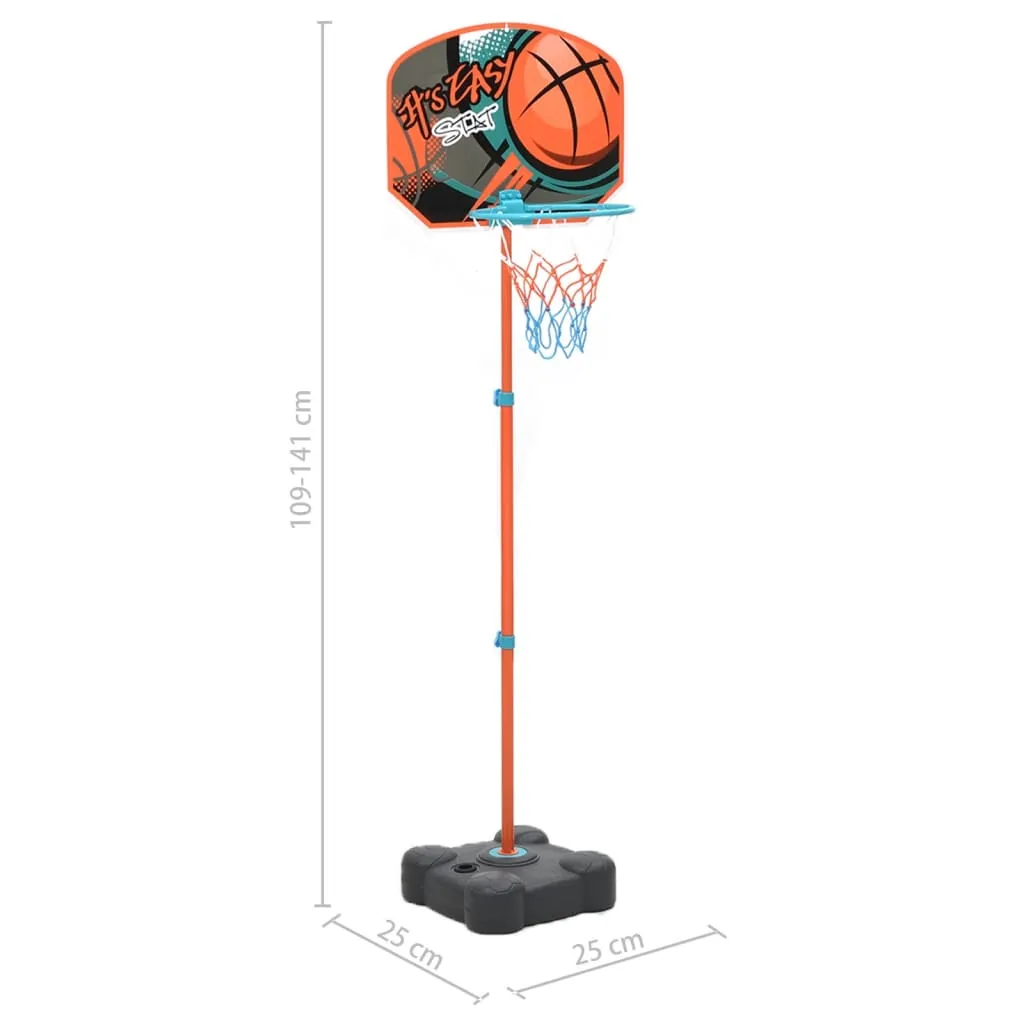 vidaXL Portable Basketball Play Set Adjustable 109-141 cm