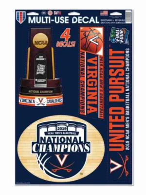 Virginia Cavaliers 2019 NCAA Basketball National Champions Multi-Use Decal Sheet