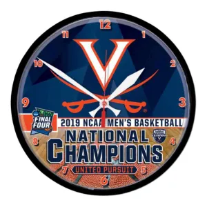 Virginia Cavaliers 2019 NCAA Basketball National Champions Round Wall Clock