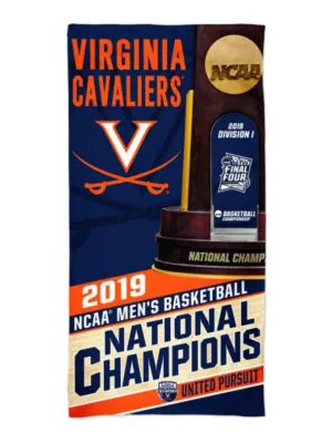 Virginia Cavaliers 2019 NCAA Basketball National Champions Spectra Beach Towel