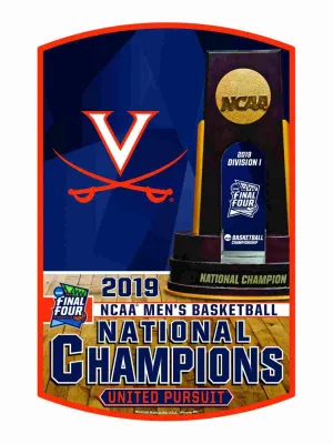 Virginia Cavaliers 2019 NCAA Basketball National Champions Wood Wall Sign