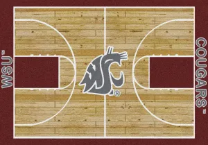 Washington State Cougars Milliken Basketball Home Court Novelty Area Rug